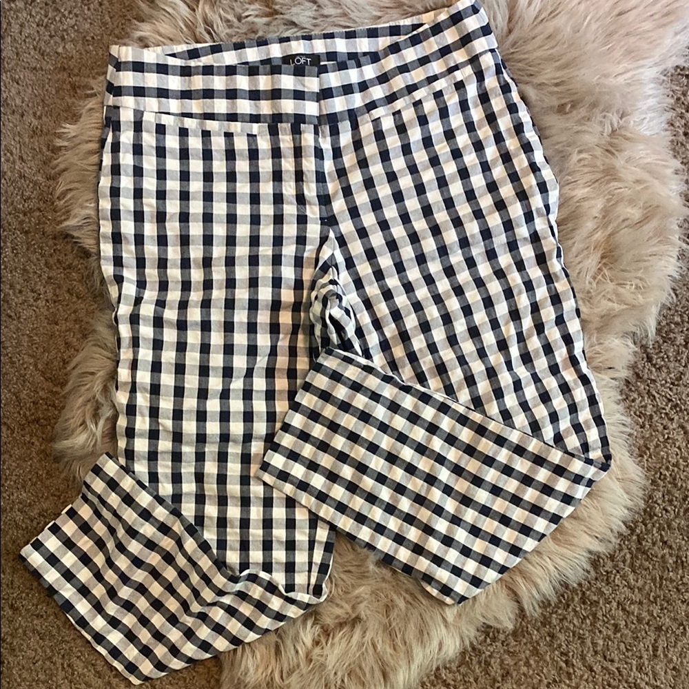 LOFT Monochrome Checkered Trousers